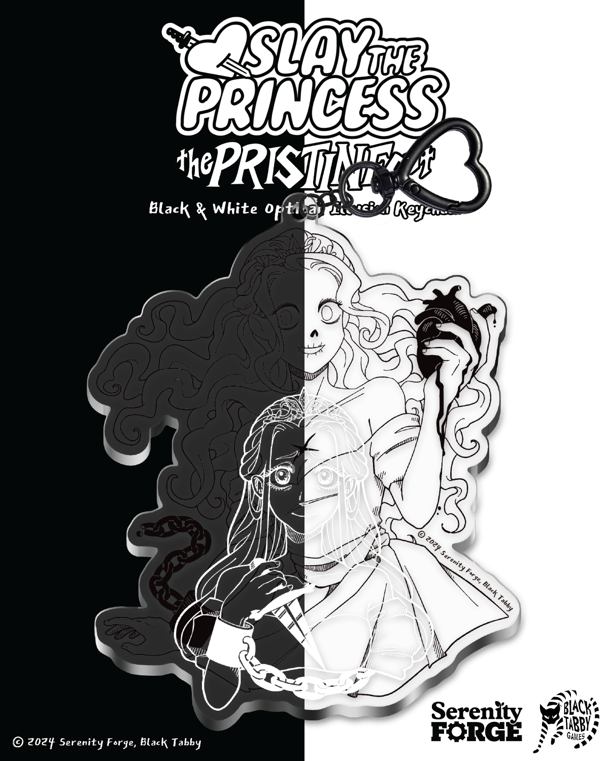 Slay the Princess Black & White Optical Illusion Keychain – Serenity ...