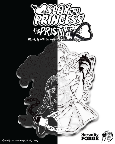 Slay the Princess - Black & White Optical Illusion Keychain