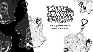 Slay the Princess - Black & White Optical Illusion Keychain