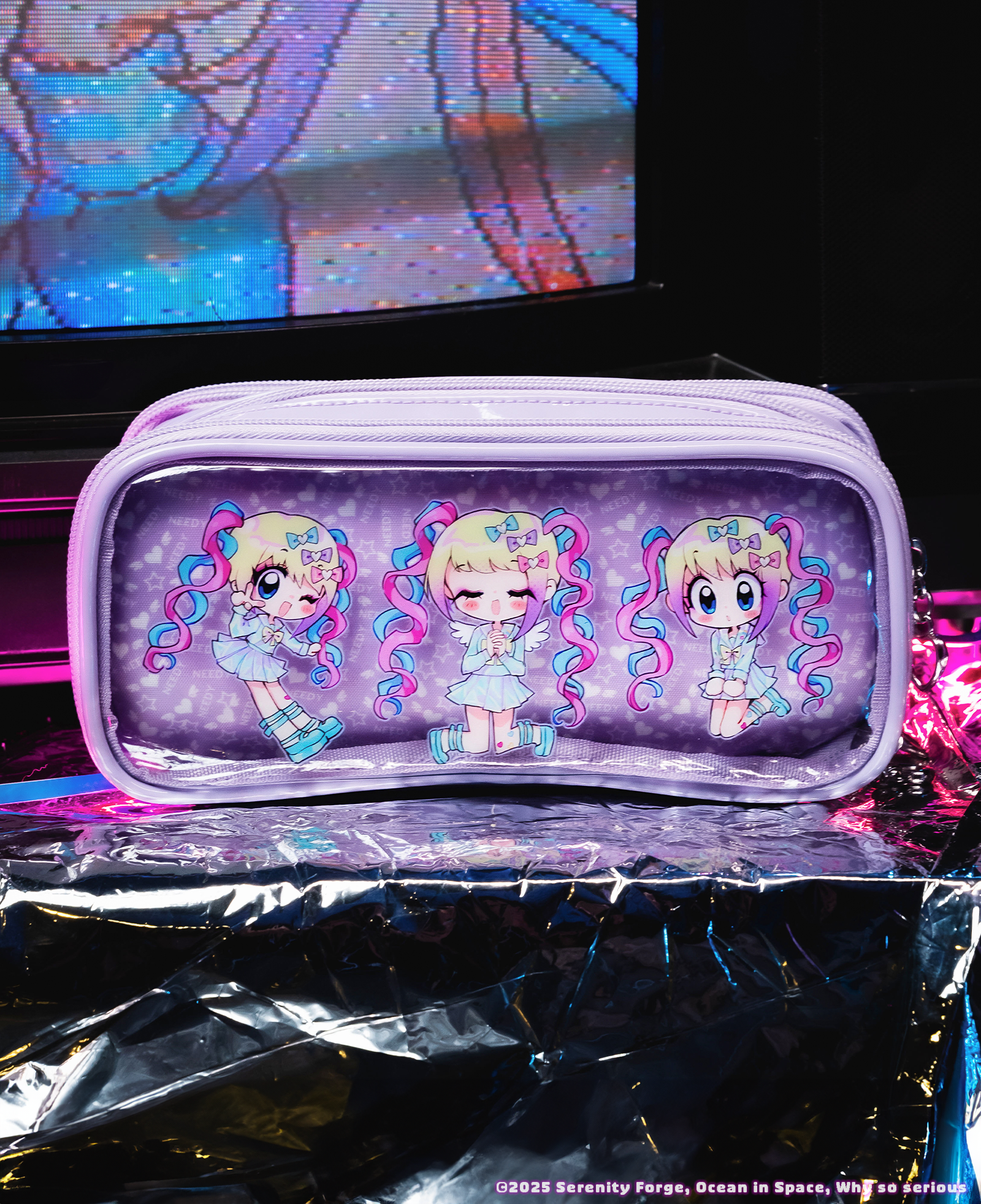 OIS X NEEDY STREAMER OVERLOAD - Triple-Zip PVC Pencil Case OIS X NEEDY STREAMER OVERLOAD - Triple-Zip PVC Pencil Case